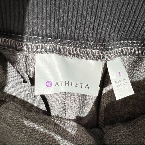Athleta Women's Size 2 Gray Jogger Yoga Slacks Wool Blend Zip Fly Elastic Waist - Picture 7 of 9